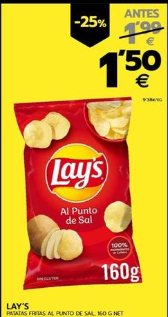 Oferta de Lay's - Patatas Fritas Al Punto De Sal por 1,5€ en BM Supermercados