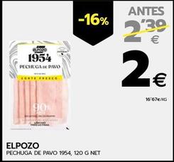 Oferta de Elpozo - Pechuga De Pavo 1954 por 2€ en BM Supermercados