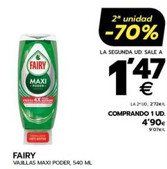 Oferta de Fairy - Vajillas Maxi Poder por 4,9€ en BM Supermercados