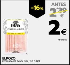 Oferta de Elpozo - Pechuga De Pavo 1954 por 2€ en BM Supermercados