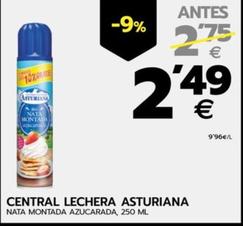 Oferta de Central Lechera Asturiana - Nata Montada Azucarada por 2,49€ en BM Supermercados