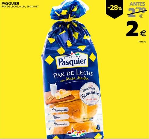 Oferta de Pasquier - Pan De Leche por 2€ en BM Supermercados