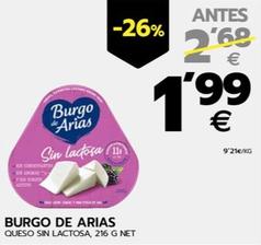 Oferta de Burgo De Arias - Queso Sin Lactosa por 1,99€ en BM Supermercados