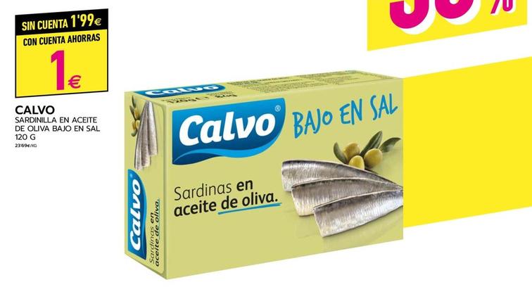 Oferta de Calvo - Sardinilla En Aceite De Oliva Bajo En Sal por 1€ en BM Supermercados