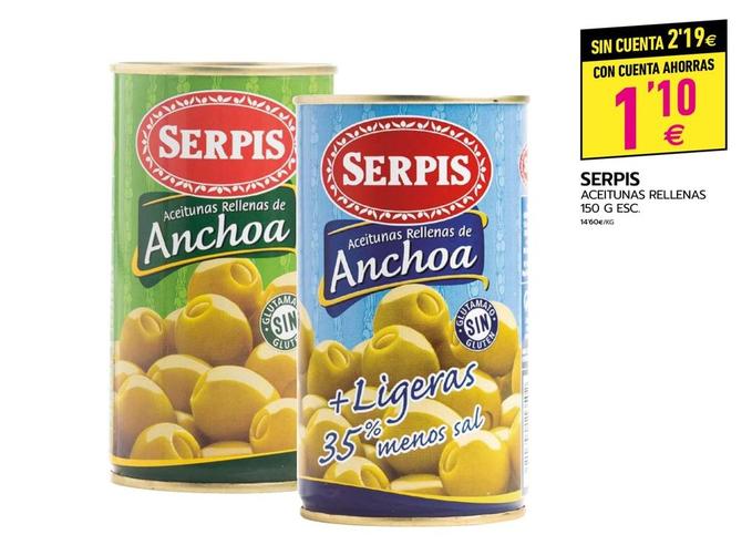 Oferta de Serpis - Aceitunas Rellenas por 1,1€ en BM Supermercados