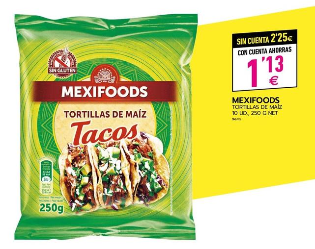Oferta de Mexifoods - Tortillas De Maiz por 1,13€ en BM Supermercados