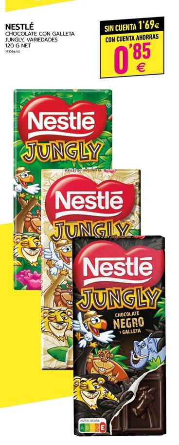 Oferta de Nestlé - Chocolate Con Galleta Jungly por 0,85€ en BM Supermercados