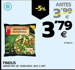 Oferta de Findus - Menestra De Verduras por 3,79€ en BM Supermercados