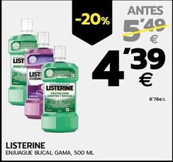 Oferta de Listerine - Enjuague Bucal Gama por 4,39€ en BM Supermercados