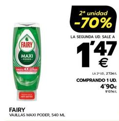 Oferta de Fairy - Vajillas Maxi Poder por 4,9€ en BM Supermercados