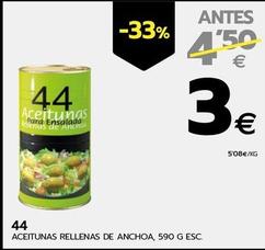 Oferta de 44 - Aceitunas Rellenas De Anchoa por 3€ en BM Supermercados