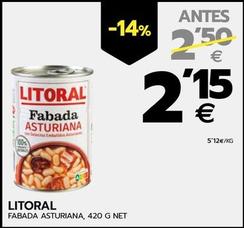 Oferta de Litoral - Fabada Asturiana por 2,15€ en BM Supermercados