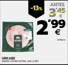 Oferta de Urkabe - Jamon Cocido Extra por 2,99€ en BM Supermercados