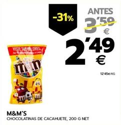 Oferta de M&m's - Chocolate De Cacahuete por 2,49€ en BM Supermercados