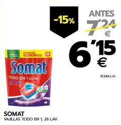 Oferta de Somat - Vajillas Todo En 1, 26 Lav por 6,15€ en BM Supermercados