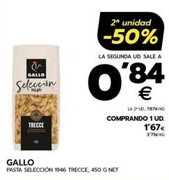 Oferta de Gallo - Pasta Seleccion 1946 Trecce por 1,67€ en BM Supermercados