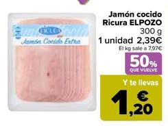 Oferta de  Elpozo - Jamón Cocido  Ricura por 2,39€ en Carrefour