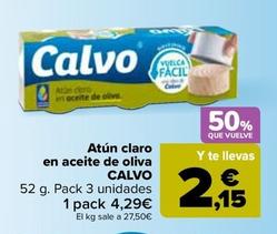 Oferta de Calvo - Atún Claro En Aceite De Oliva por 4,29€ en Carrefour