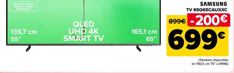 Oferta de Samsung - Tv 65Q65CAUXXC por 699€ en Carrefour