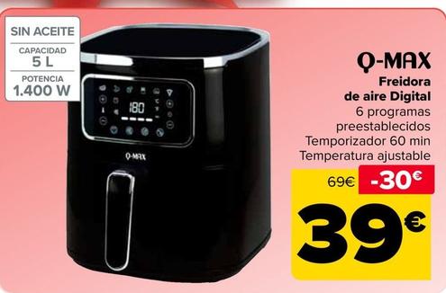 Oferta de Q- Max - Freidora  De Aire Digital por 39€ en Carrefour