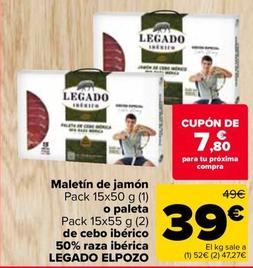 Oferta de Legado Elpozo - Maletín De Jamon por 39€ en Carrefour