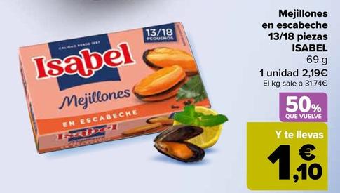 Oferta de Isabel - Mejillones En Escabeche por 2,19€ en Carrefour