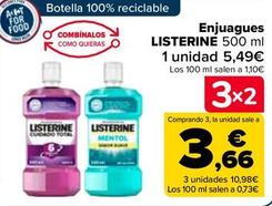 Oferta de Listerine - Enjuagues por 5,49€ en Carrefour