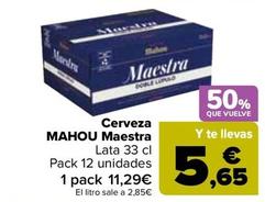 Oferta de Mahou - Cerveza Maestra por 11,29€ en Carrefour