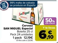 Oferta de San Miguel - Cerveza Especial por 12,19€ en Carrefour