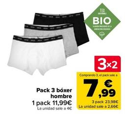 Oferta de Pack 3 Bóxer Hombre por 11,99€ en Carrefour