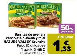 Oferta de Nature Valley - Barritas De Avena Y Chocolate O Avena Y Miel Crunchy por 2,65€ en Carrefour