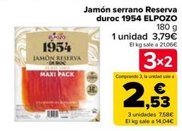 Oferta de Elpozo - Jamón Serrano Reserva Duroc 1954 por 3,79€ en Carrefour