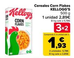 Oferta de Kellogg's - Cereales Corn Flakes por 2,89€ en Carrefour
