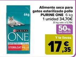 Oferta de Purine One - Alimento Seco Para Gatos Esterilizado Pollo  por 34,7€ en Carrefour