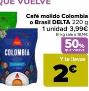Oferta de Delta - Café Molido Colombia O Brasil por 3,99€ en Carrefour