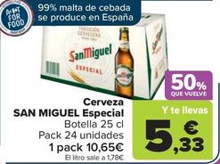 Oferta de San Miguel - Cerveza  Especial por 10,65€ en Carrefour