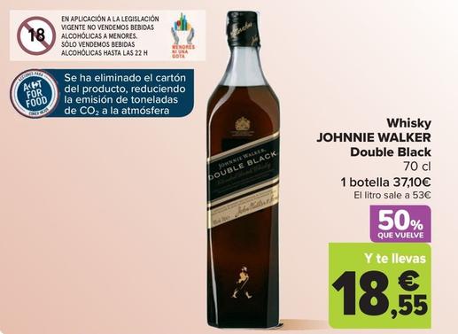 Oferta de Johnnie Walker -  Whisky  Double Black por 37,1€ en Carrefour