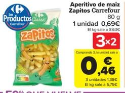 Oferta de Carrefour - Aperitivo De Maiz Zapitos  por 0,69€ en Carrefour