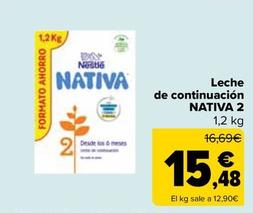 Oferta de Nativa 2 -  Leche  De Continuación   por 15,15€ en Carrefour