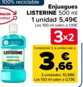 Oferta de Listerine - Enjuagues   por 3,7€ en Carrefour