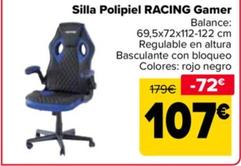 Oferta de Racing - Silla Polipiel Gamer por 107€ en Carrefour