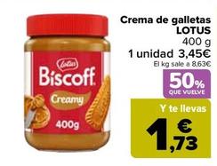 Oferta de Lotus - Crema De Galletas por 3,45€ en Carrefour