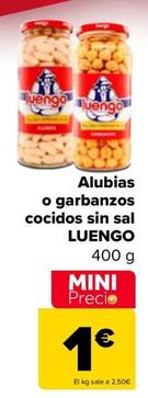 Oferta de Luengo - Alubias O Garbanzos Cocidos Sin Sal por 1€ en Carrefour