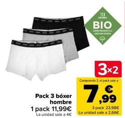 Oferta de Pack 3 Boxer Hombre por 11,99€ en Carrefour