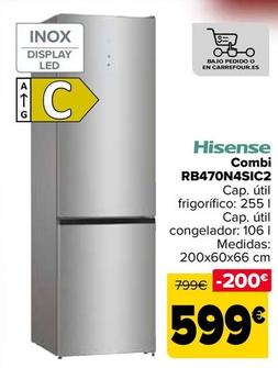 Oferta de Hisense - Combi RB470N4SIC2 por 599€ en Carrefour