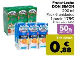 Oferta de Don Simón - Fruta + Leche por 1,75€ en Carrefour