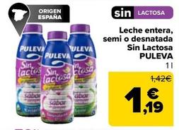 Oferta de Puleva - Leche Entera Semi O Desnatada Sin Lactosa por 1,19€ en Carrefour