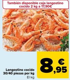 Oferta de Langostino Cocido por 8,95€ en Carrefour