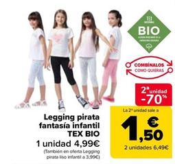 Oferta de Legging Pirata Fantasía Infantil Tex Bio por 4,99€ en Carrefour