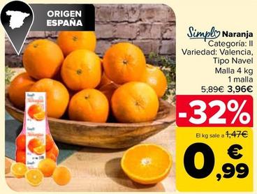 Oferta de Simply - Naranja por 3,96€ en Carrefour